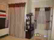 Thi công rèm cửa gấm phi bóng cao cấp nhà chị Liễu – Quận 6